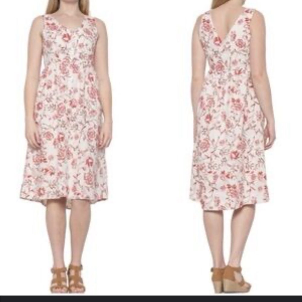 Cynthia Rowley linen Pink Floral Midi Skirt